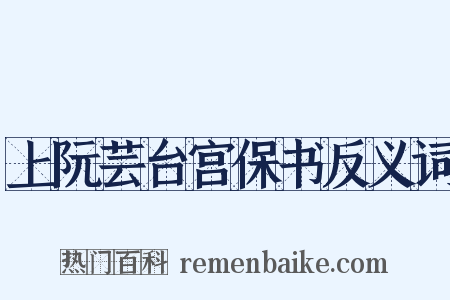 上阮芸台宫保书反义词是什么意思的图片